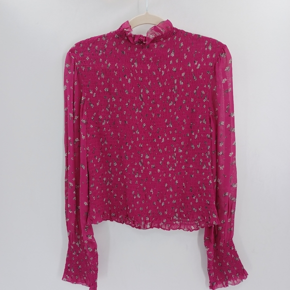 RAG & BONE Kayden Sheer Smocked Blouse - Picture 4 of 9